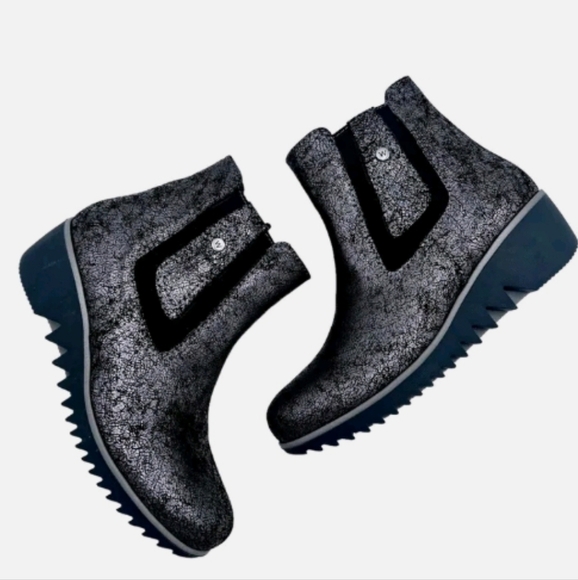 Wolky* Leather* Basky* Iridescent Black* Wedge Boots* Sz EU40/US9.5 - Picture 2 of 10